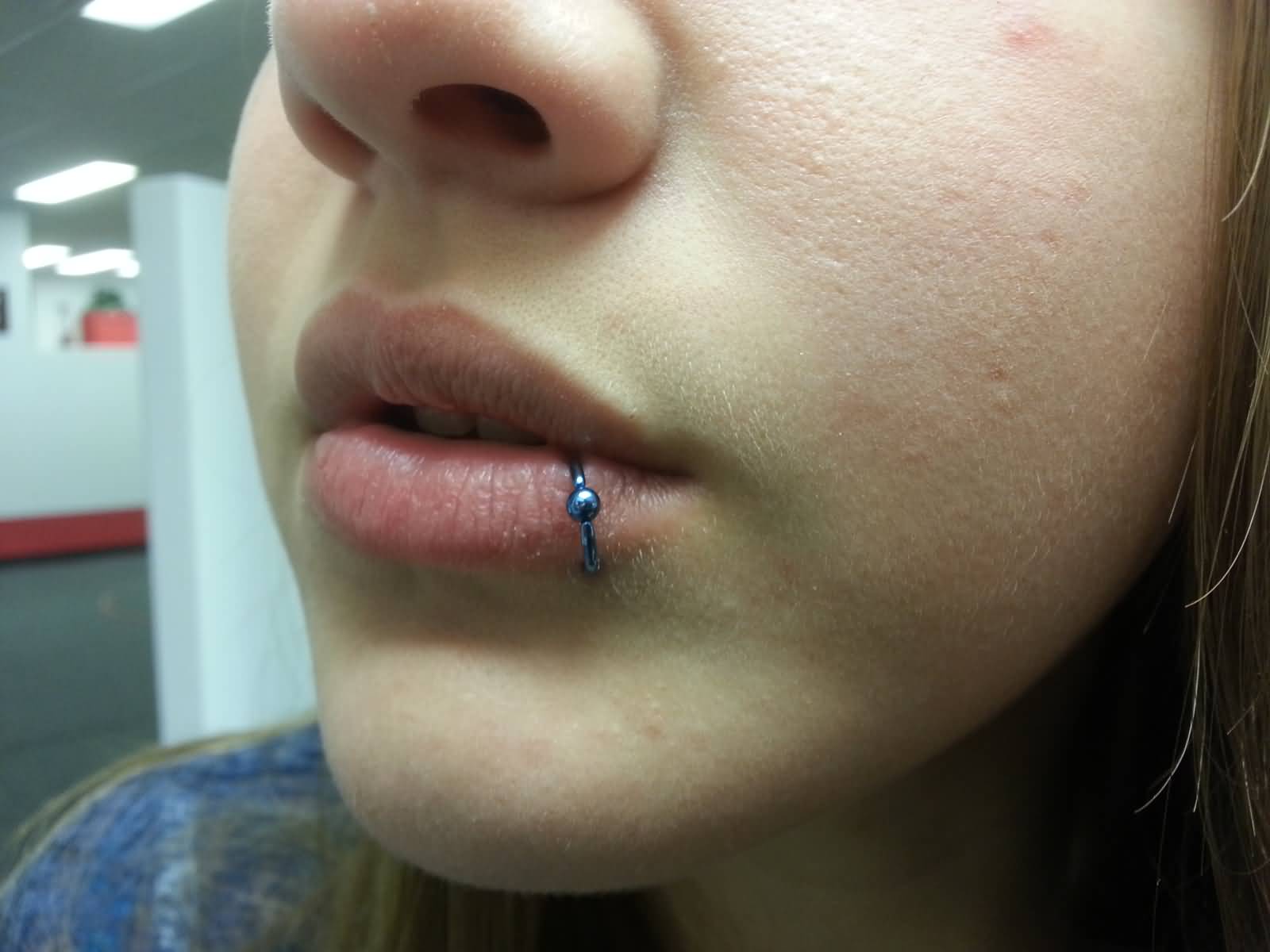 Beautiful Girl With Side Labret Piercing