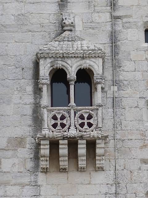 Beautiful Limestone Window Inside The Belem Tower