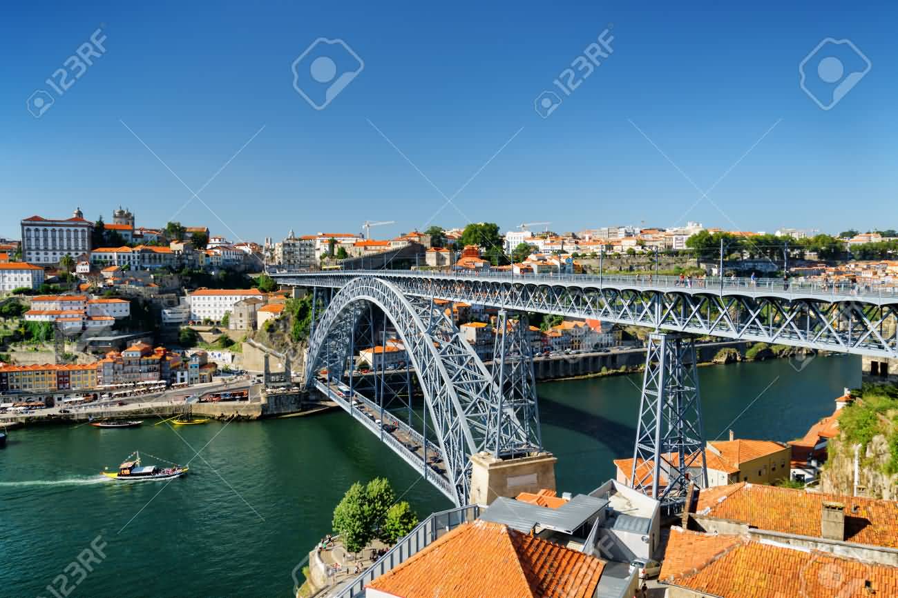 Beautiful View Of Dom Luis Bridge Over The Duoro River