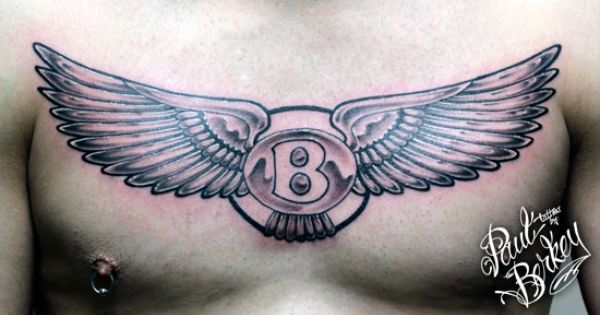 Bentley Logo Tattoo On Chest By Paulberkey
