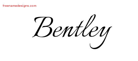Black Bentley Name Tattoo Design