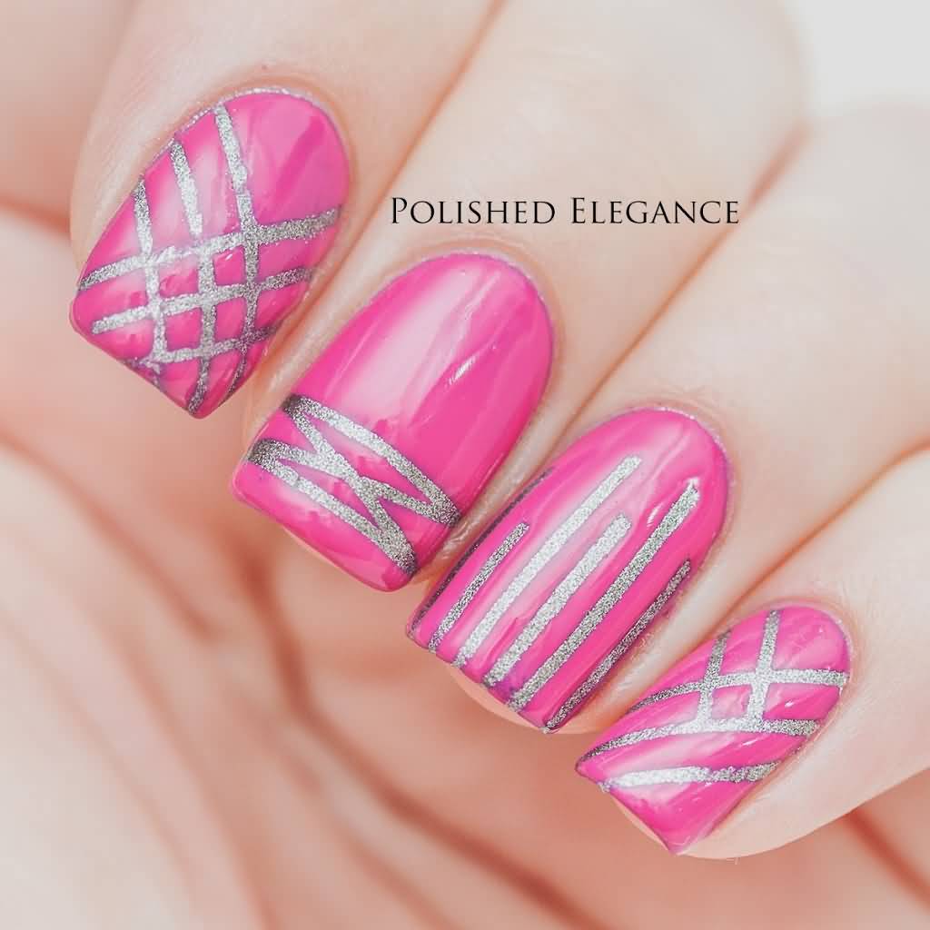 Pink and Gray Nail Designs