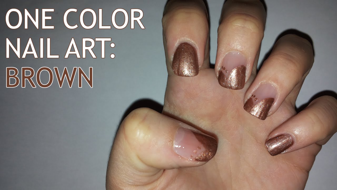 Brown Color Nail Art With Tutorial Video