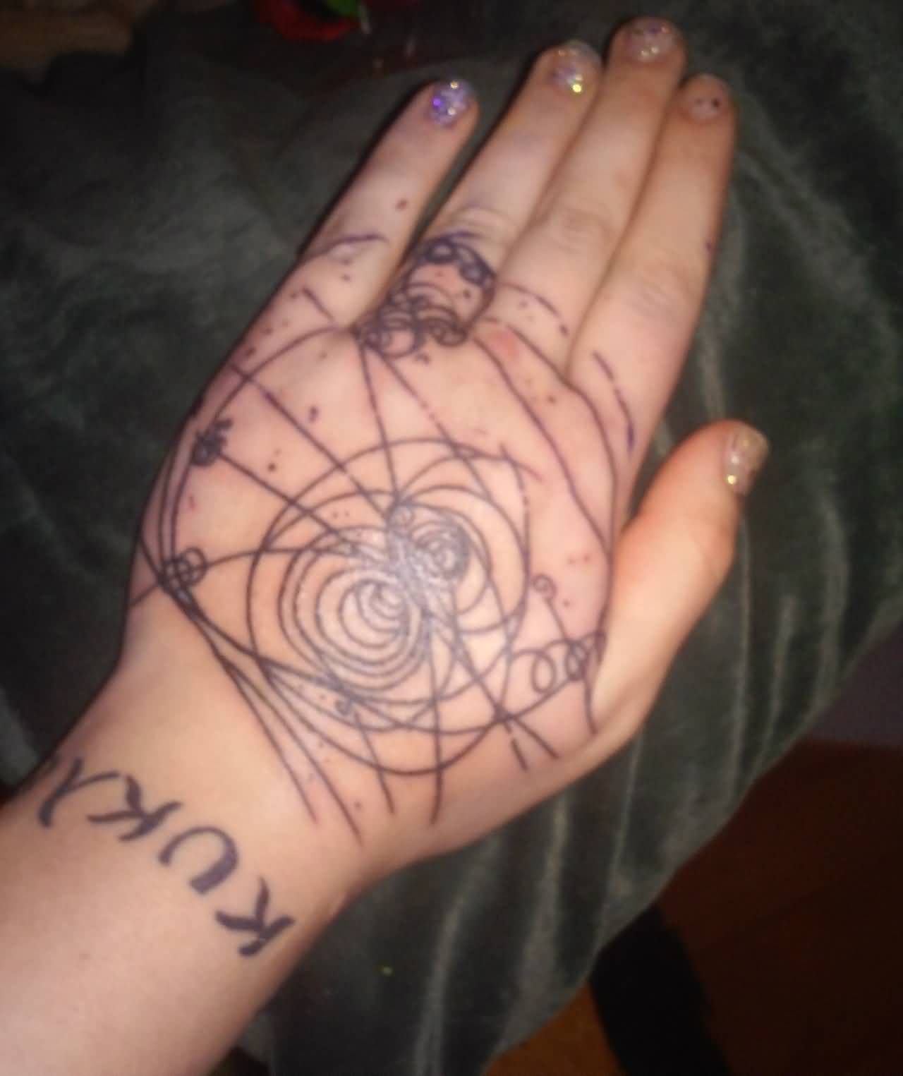 Bubble Chamber Physics Tattoo On Girl Hand