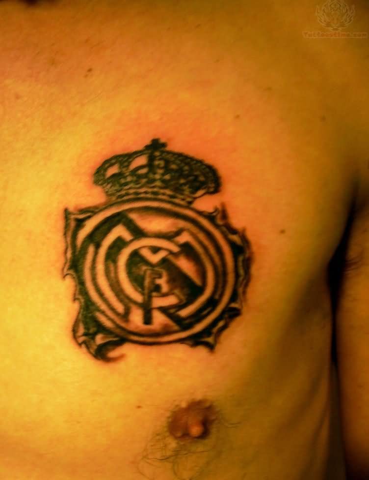 Chest Real Madrid Logo Tattoo