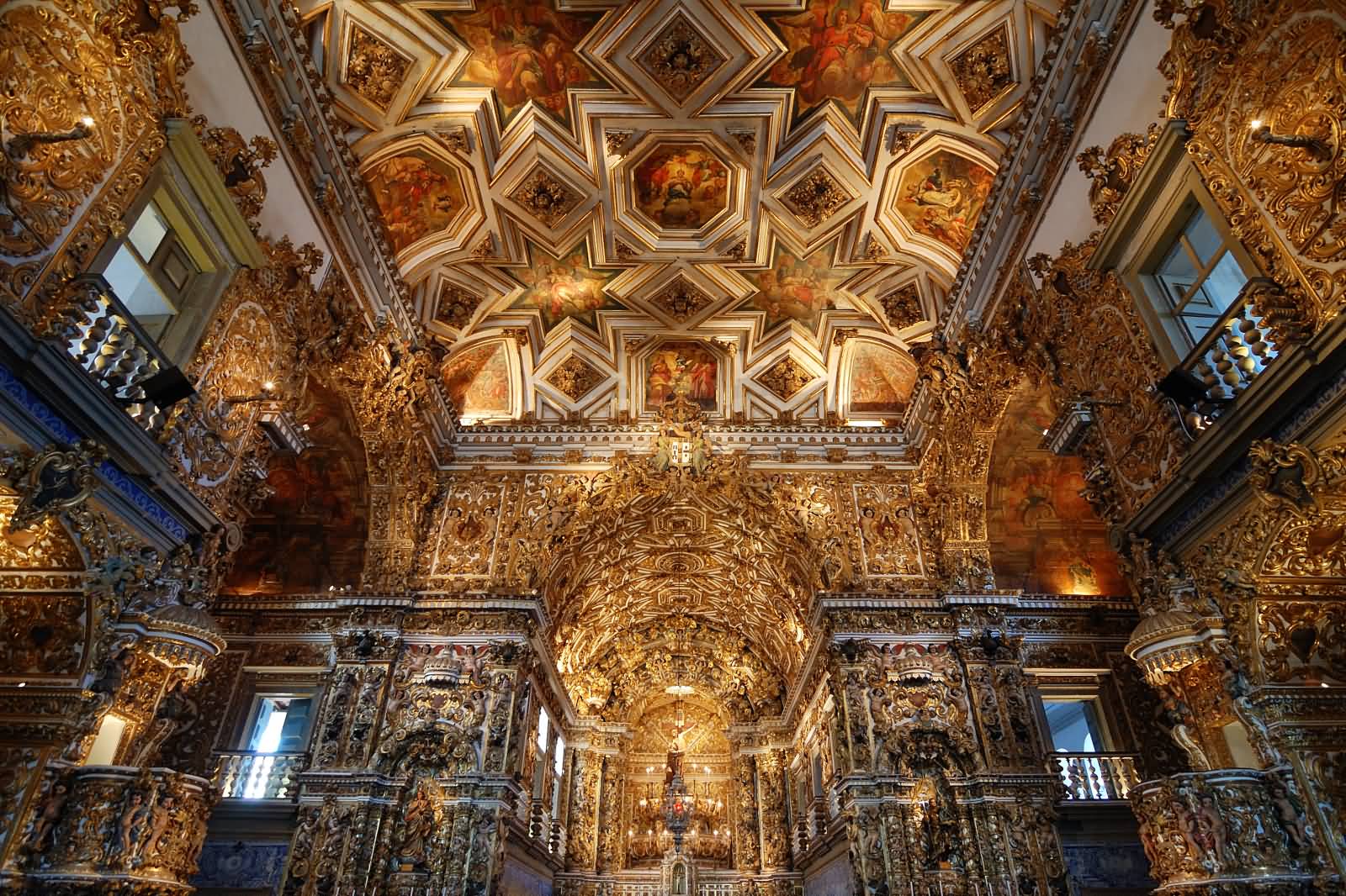 Church of Sao Francisco Inside View Surrounded By Gold