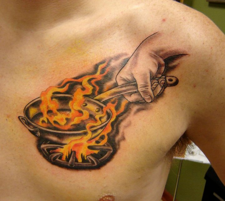 27+ Flame Tattoos On Chest