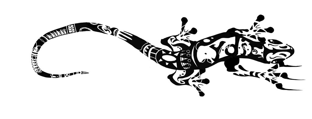 Cool Maori Salamander Tattoo Design By Huzuro Sama
