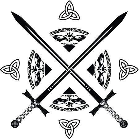 Cool Scottish Warrior Logo Tattoo Design