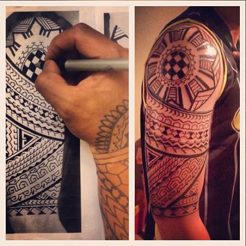 Custom Filipino Before And After Tattoo On Half Sleeve