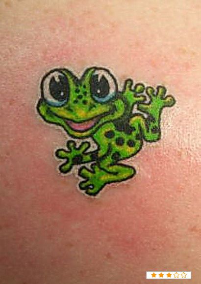 Cute Cartoon Frog Tattoo