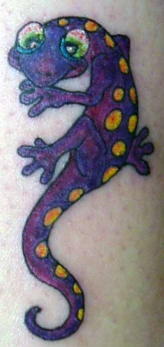Cute Cartoon Salamander Tattoo