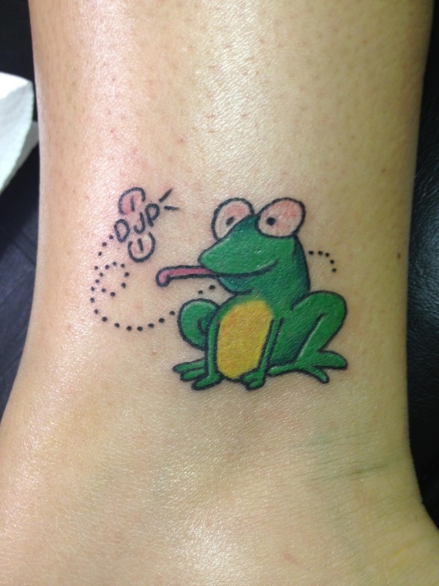 Cute Dup Frog Tattoo
