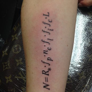 Drake Equation Of Physics Tattoo On Forearm