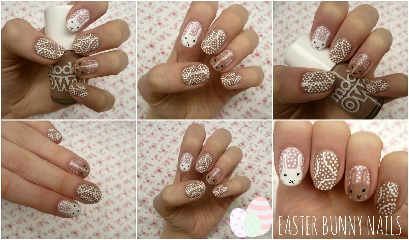 Easter Bunny Beige And Bunny Nail Art