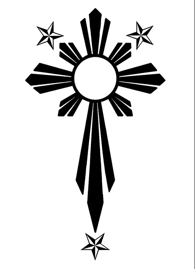 Filipino Sun Cross Tattoo Design