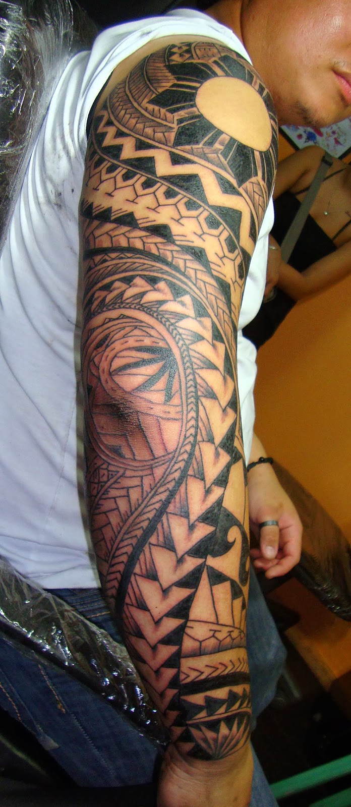 Filipino Tribal Full Sleeve Tattoo For Men