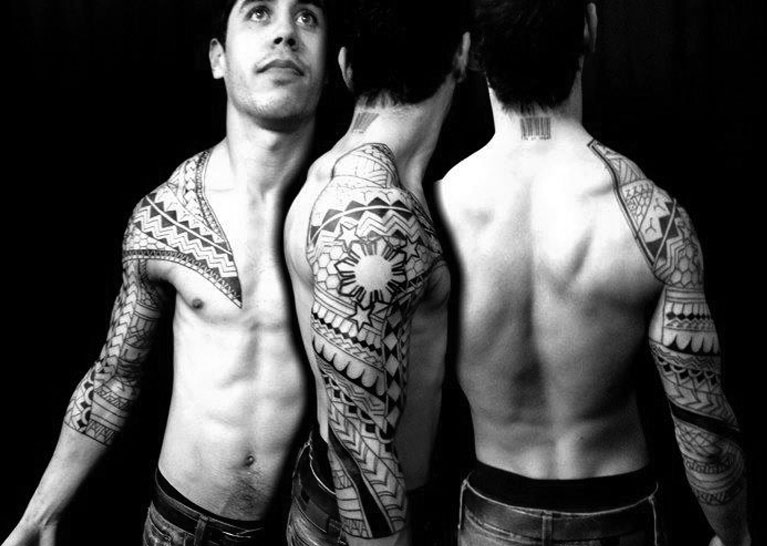 Filipino Tribal Tattoo On Full Sleeve For Men