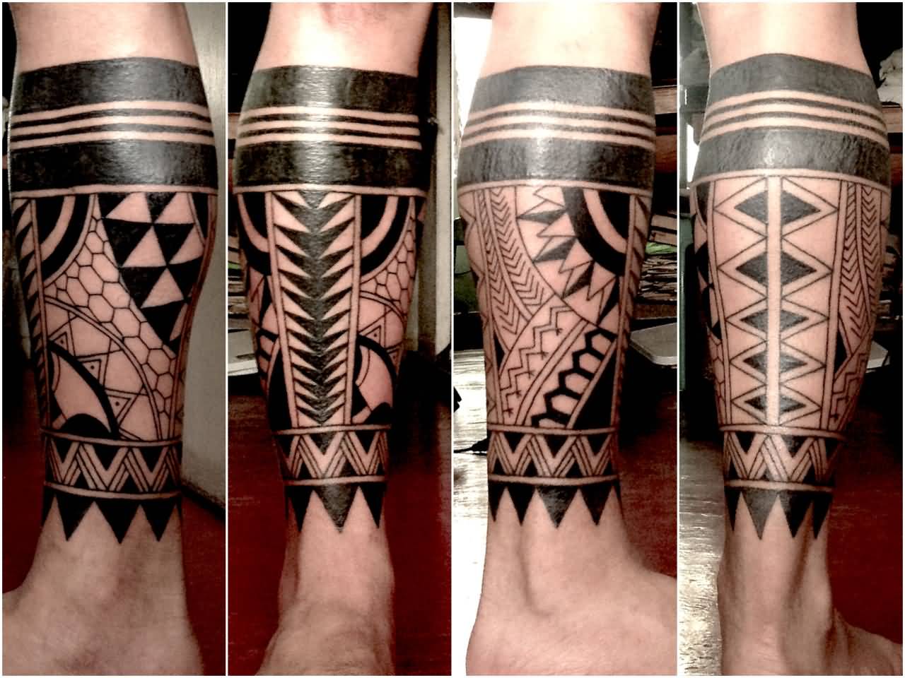 Filipino Tribal Tattoo On Leg