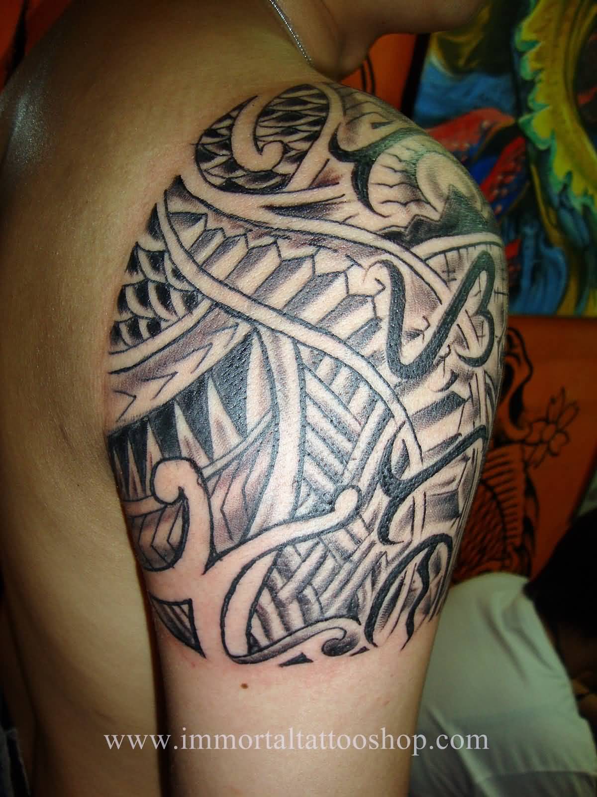 Filipino Tribal Tattoo On Shoulder