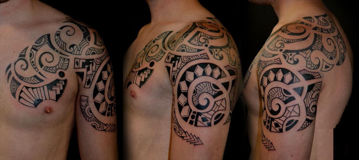 Filipino Tribal Upper Arm Tattoo For Men