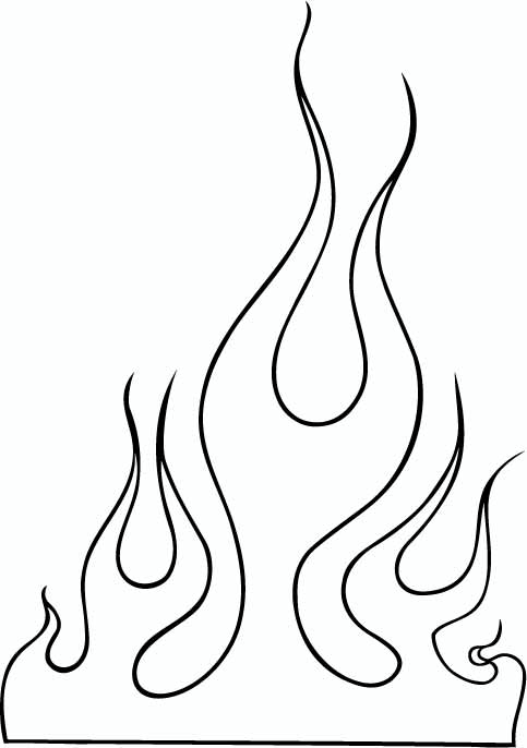 Flame Outline Tattoo Stencil