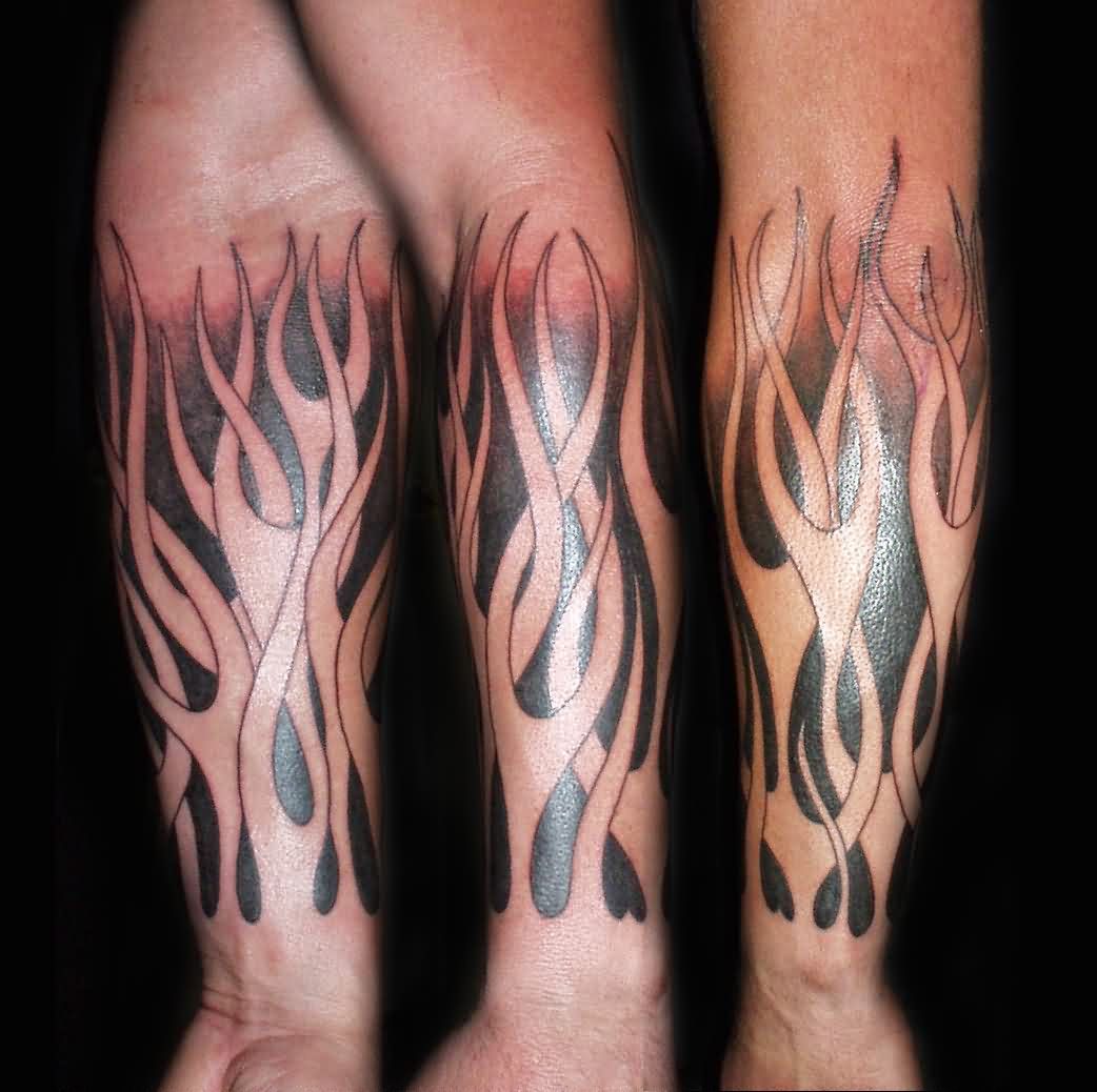Flames From Arm Tattoo