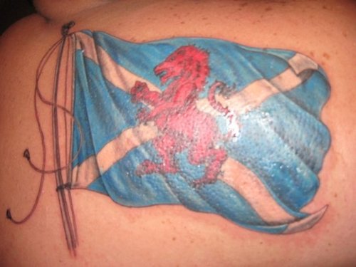 Flying Scotland Flag Tattoo