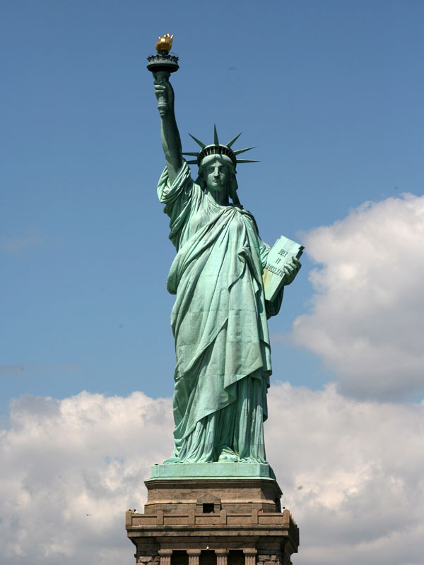 Front View Of Statue of Liberty