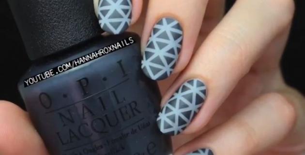 Gray Nails With Stripes Design Idea