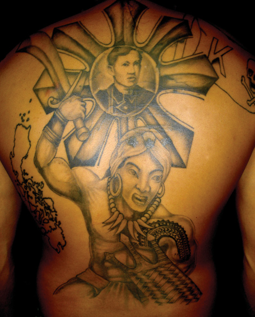 Great Filipino Tattoo On Full Back For Men
