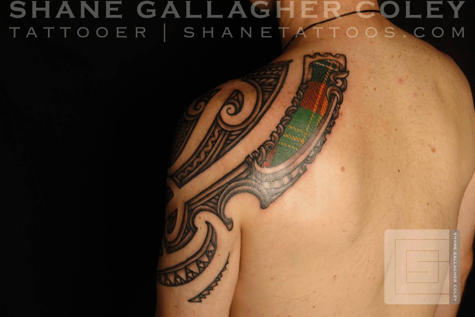 Impressive Maori Scottish Design Tattoo For Men