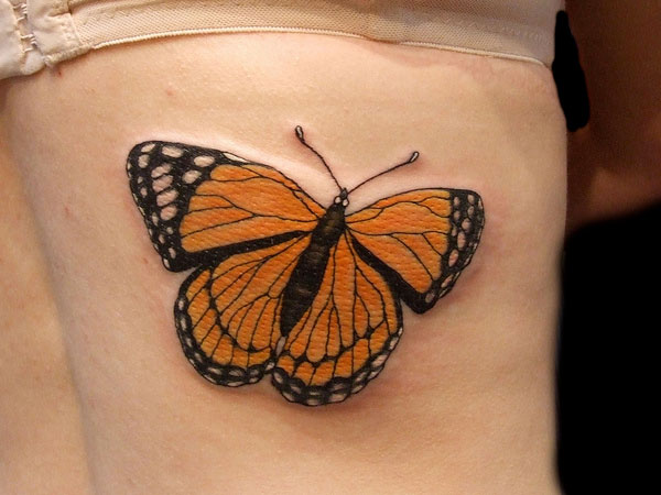 Impressive Monarch Butterfly Tattoo For Women