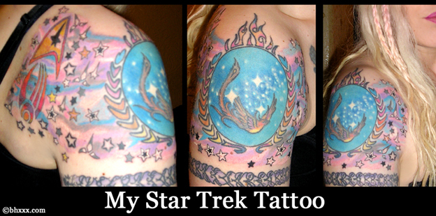 Impressive Star Trek Color Tattoo For Women
