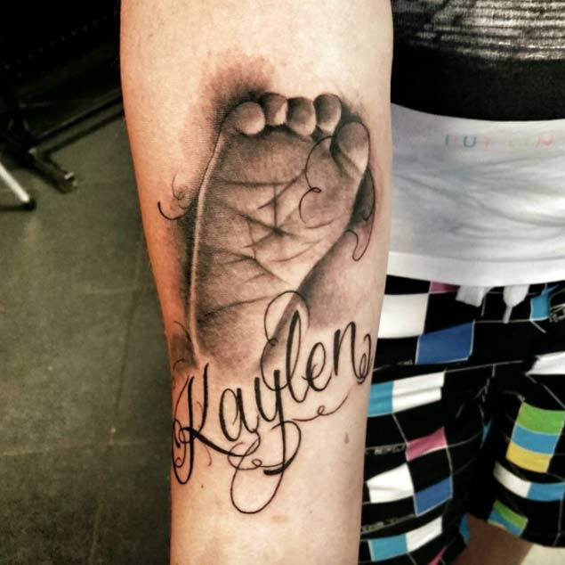 Kaylen Sole Of Foot Realistic Tattoo On Forearm By Gerrit Beckman