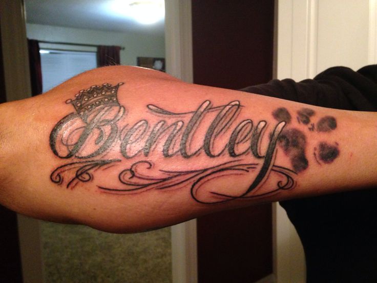 King Bentley Paw Print Tattoo On Arm Sleeve