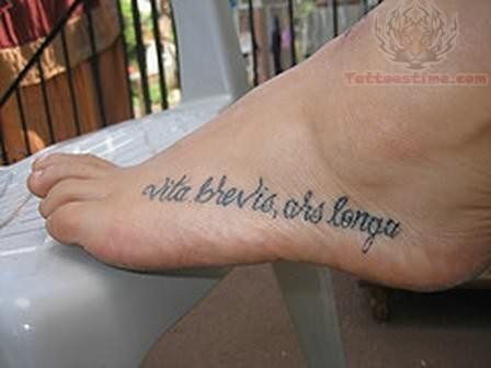 Latin Words Foot Tattoo