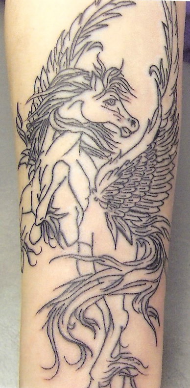 Latino Pegasus Tattoo On Arm