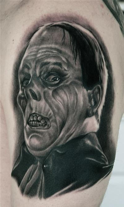 Latino Scary Man Tattoo On Shoulder