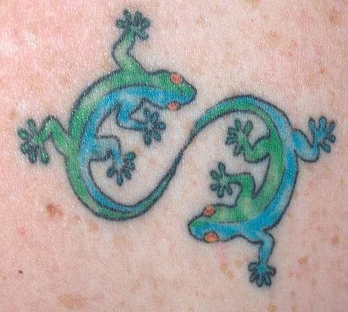 Lizard Salamander Yin Yang Tattoo