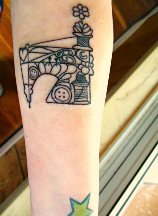 Lovely Sewing Machine Tattoo By Ashler