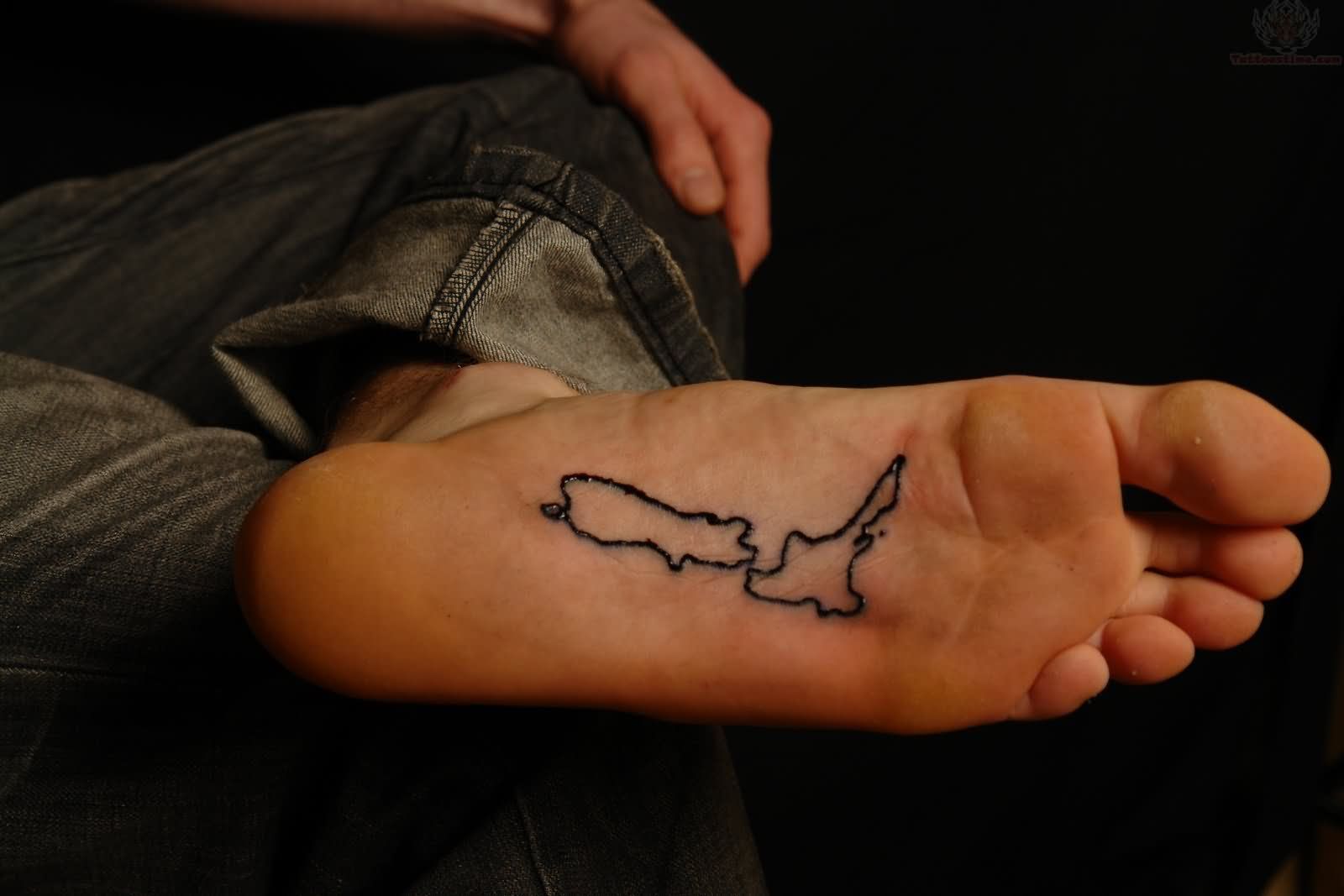 Map Tattoo On Sole Of Foot Tattoo