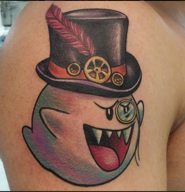 Mario Ghost British Gentleman Style Tattoo