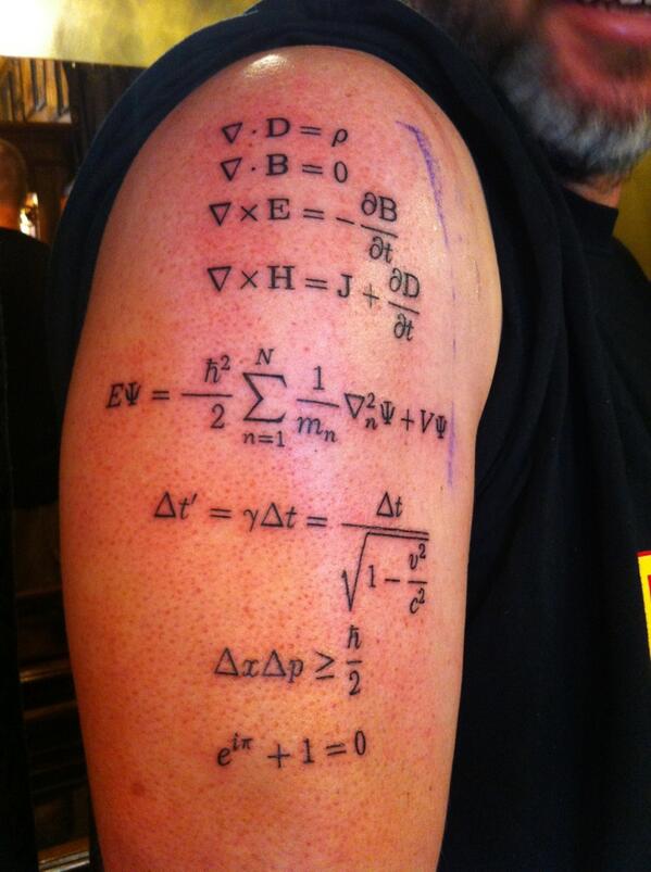 Maxwell Equation Of Physics Tattoo On Right Half Sleeve