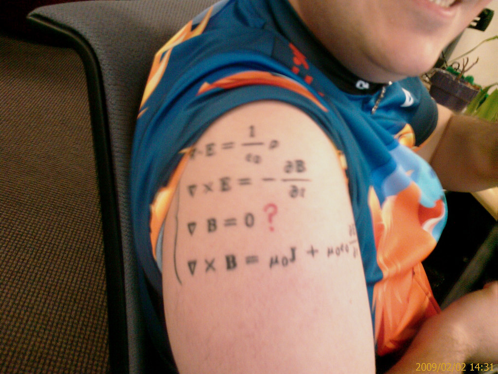 Maxwell Equation Physics Tattoo On Right Shoulder By Osunick