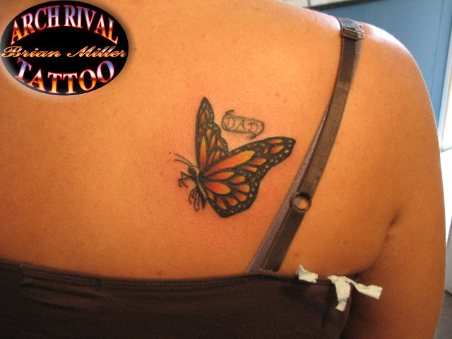 Memorial Monarch Butterfly Tattoo For Dad