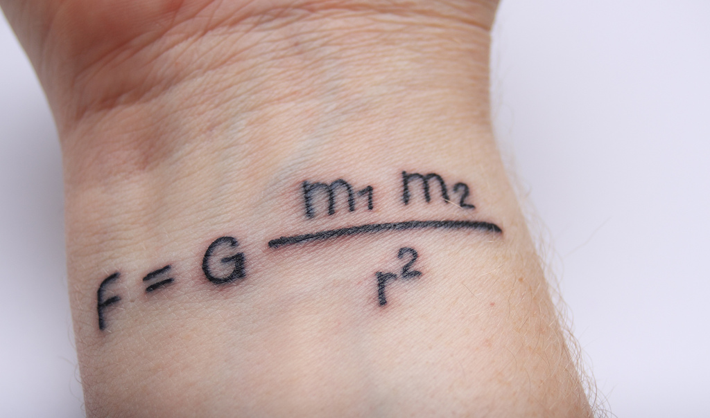 Newton Law Of Universal Gravitation Physics Tattoo On Wrist