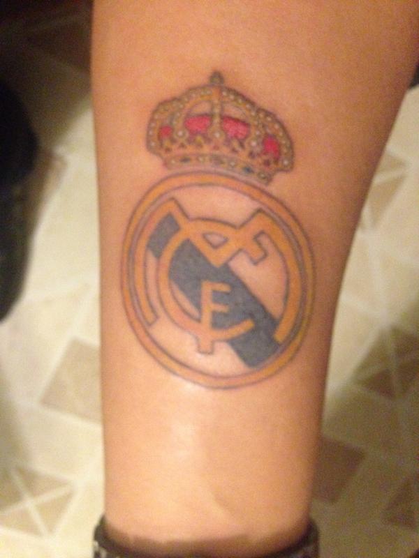 Nice Real Madrid Logo Tattoo On Forearm