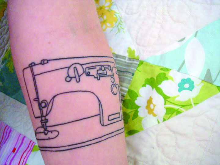 Nice Sewing Machine Tattoo By KittyKittyCrafts