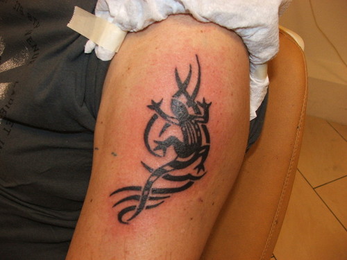 Nice Tribal Salamander Tattoo
